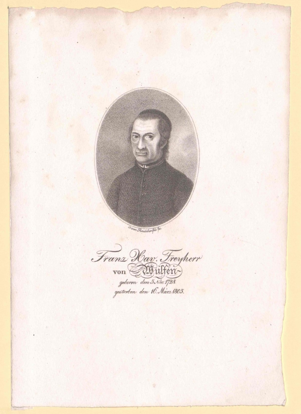 Portrait of Franz Xaver Freiherr von Wulfen: Portrait of Franz Xaver Freiherr von Wulfen